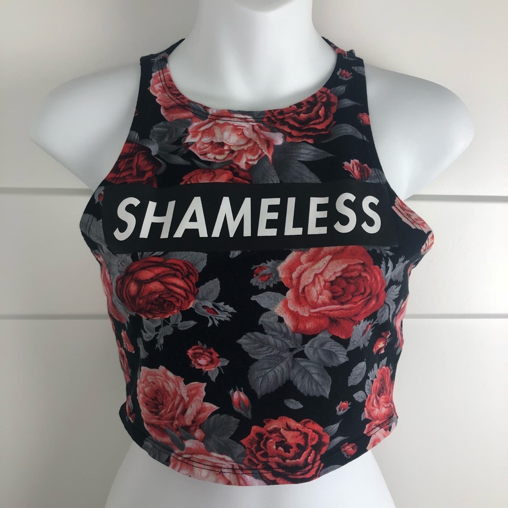 Shameless Rose Print Crop Top